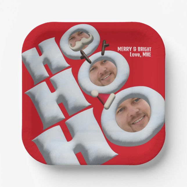 HOHOHO! It's me! holiday Party Paper Plate (Front)