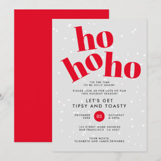 Hohoho Let's Get Tipsy and Toasty Christmas Party Holiday Card