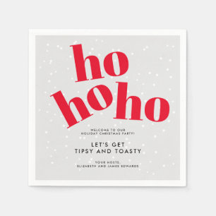 Hohoho Let's Get Tipsy and Toasty Christmas Party Napkin