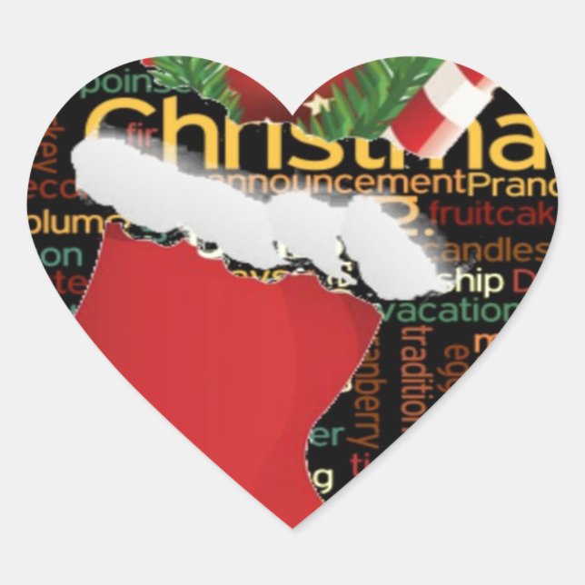 HoHoHo! Merry Christmas GIFTS and a Happy New Year Heart Sticker (Front)