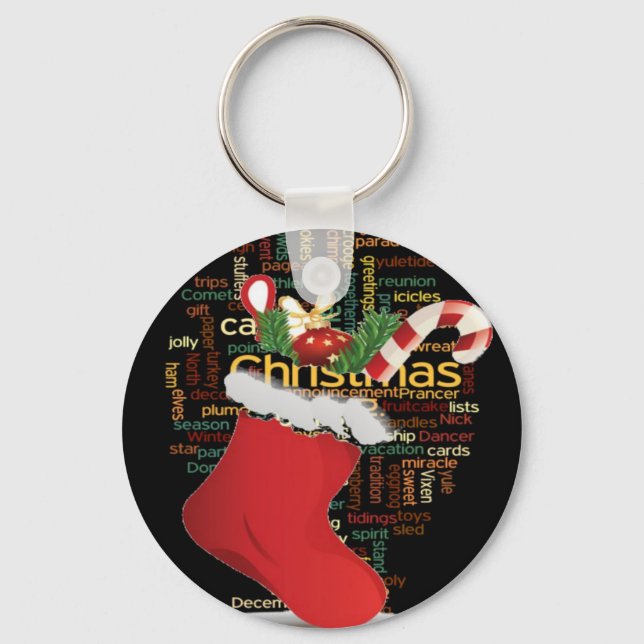 HoHoHo! Merry Christmas GIFTS and a Happy New Year Key Ring (Front)