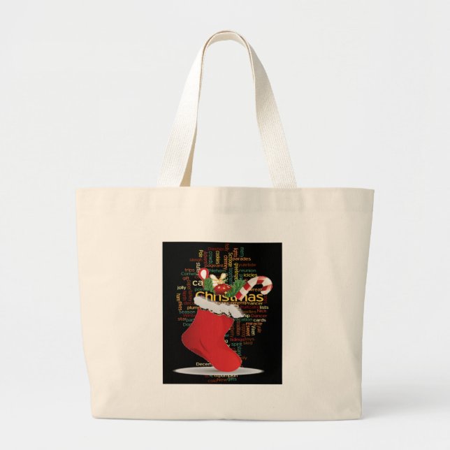 HoHoHo! Merry Christmas GIFTS and a Happy New Year Large Tote Bag (Front)