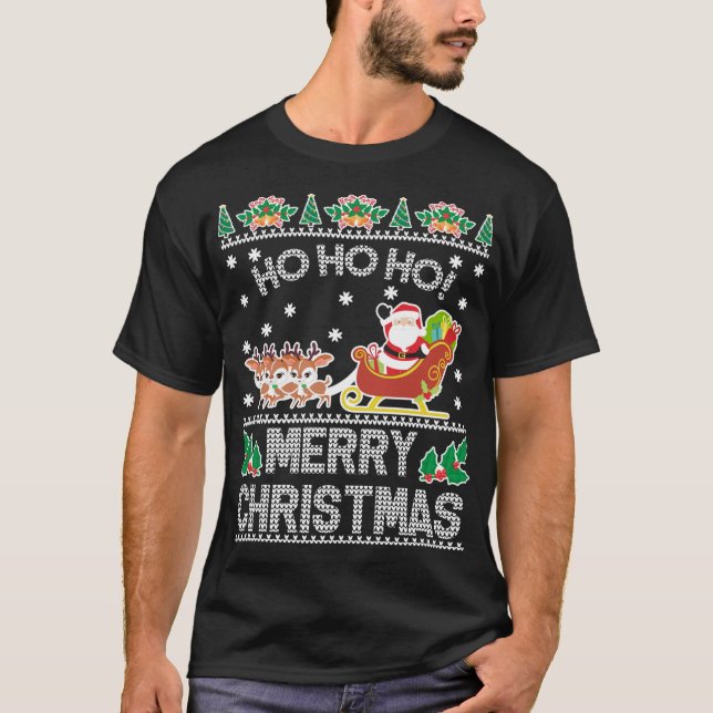 Hohoho Merry Christmas Ugly Christmas Sweater (Front)