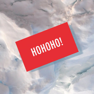 HOHOHO! Modern Cool Minimal Santa Service Red Business Card