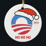 HoHoHo Obama Personalised Ornament<br><div class="desc">This great ornament can be personalised with a name on the back. Just fill in the name! This is an ornament that will remind us all of how important the 2012 election was! A great design to treasure each and every year.</div>