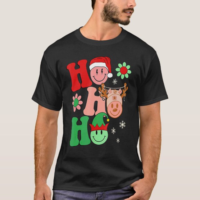 HoHoHo Santa Christmas outfit Holiday  Kids Groovy T-Shirt (Front)