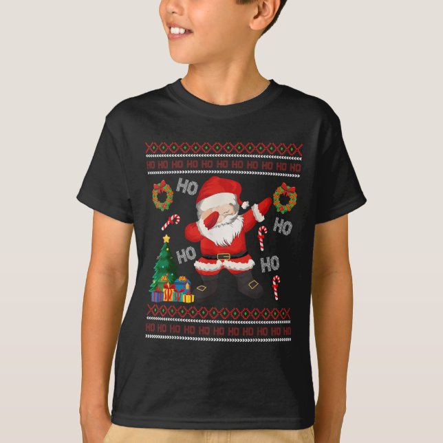 Hohoho Santa Claus Dabbing Ugly Christmas Sweater  (Front)