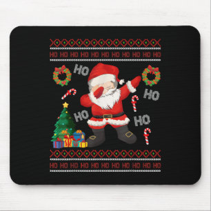 Hohoho Santa Claus Dabbing Ugly Christmas Sweater  Mouse Mat
