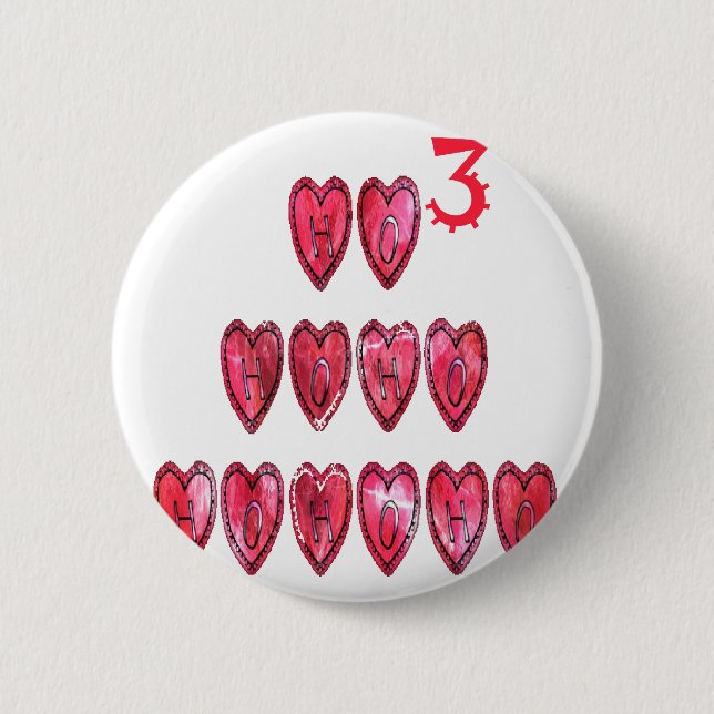 Hohoho! Santa cool hearts text Christmas love desi 6 Cm Round Badge (Front)
