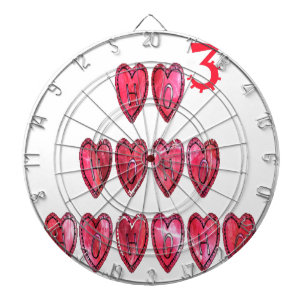 Hohoho! Santa cool hearts text Christmas love desi Dartboard