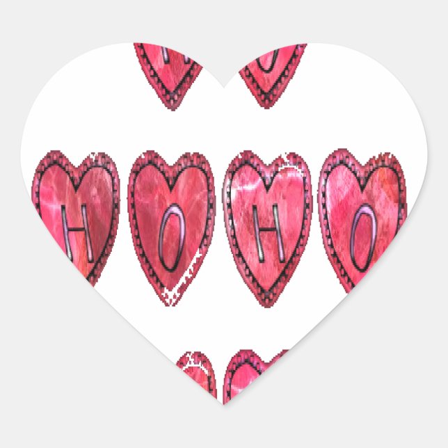 Hohoho! Santa cool hearts text Christmas love desi Heart Sticker (Front)