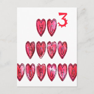 Hohoho! Santa cool hearts text Christmas love desi Holiday Postcard