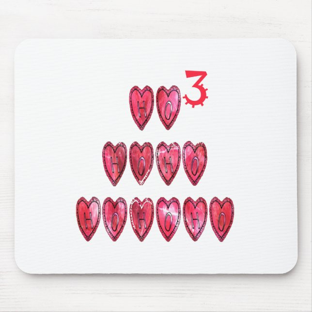 Hohoho! Santa cool hearts text Christmas love desi Mouse Mat (Front)