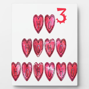 Hohoho! Santa cool hearts text Christmas love desi Plaque