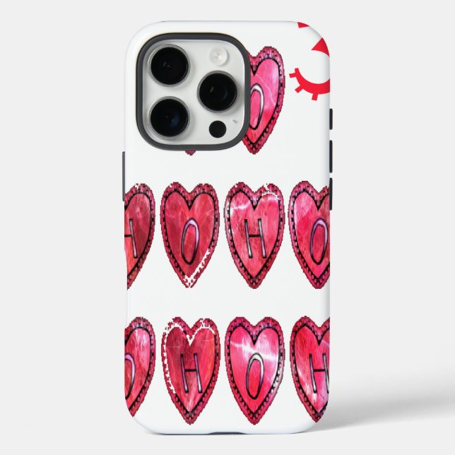 Hohoho! Santa cool hearts text Christmas love i Case-Mate iPhone Case (Back)