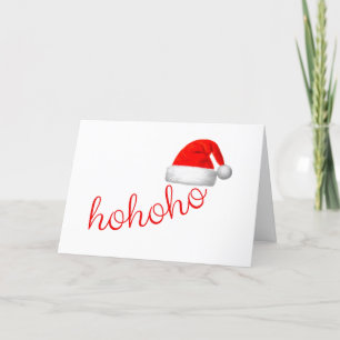 HoHoHo Santa Hat Christmas  Holiday Card