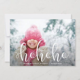 HoHoHo White Overlay Holiday Photo Card