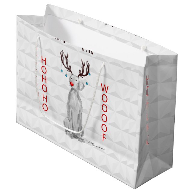 HOHOHOWOOOF WEIMARANER GIFT BAG (Front Angled)