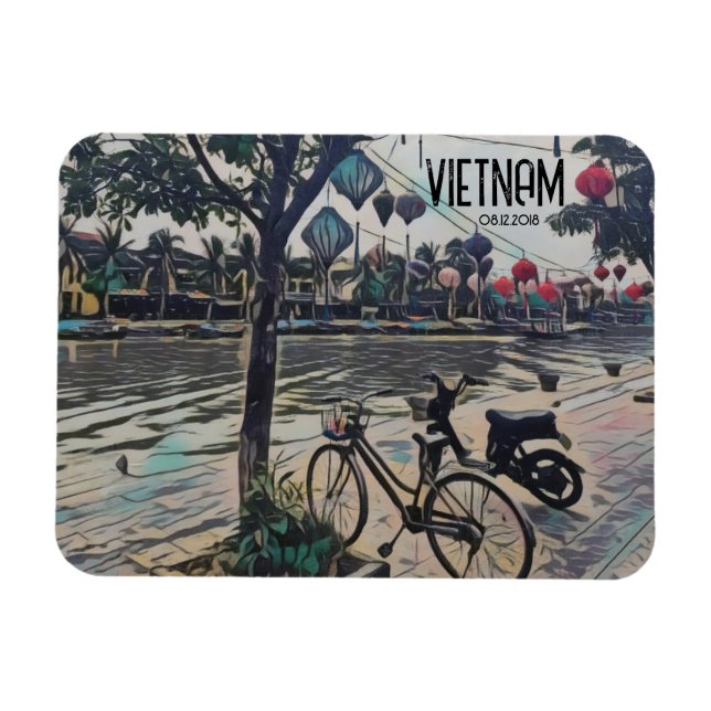 Hoi An Vietnam Lanterns  Customizable Date Magnet (Horizontal)