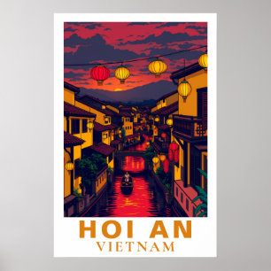 Hoi An Vietnam Vintage Travel Lanterns Poster