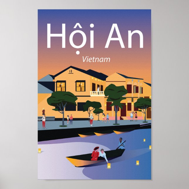 Hoi An Vietnam vintage travel poster (Front)