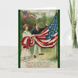 Hoisting the Flag on Memorial Day Card