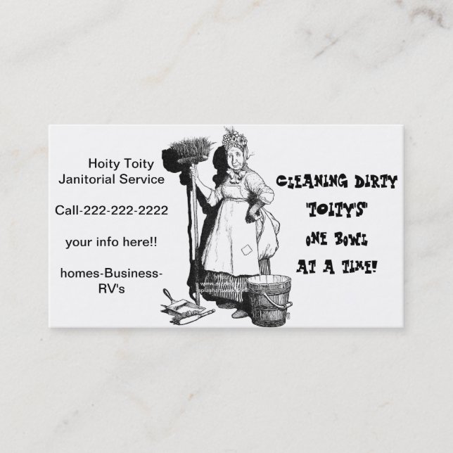 "Hoity Toity Janitorial" Business Card (Front)