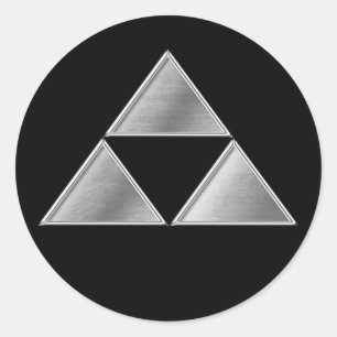 Hojo Clan Kamon Silver Chrome Classic Round Sticker