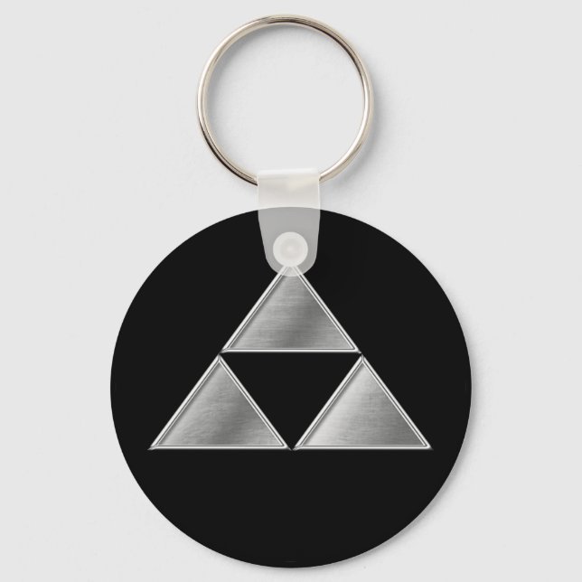 Hojo Clan Kamon Silver Chrome Key Ring (Front)