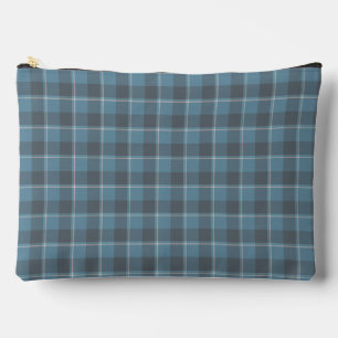 Hoki Blue and Shuttle Gray Plaid Accessory Pouch