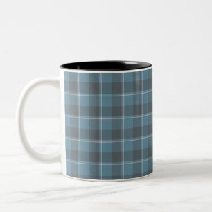 Hoki Blue and Shuttle Gray Plaid Two-Tone Coffee Mug