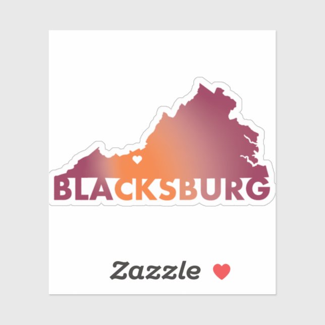 Hokie themed Blacksburg Va state sticker (Sheet)