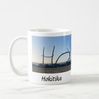 Hokitika driftwood beach photography coffee mug