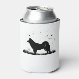 Hokkaido Dog � Halloween Moon Silhouette Classic T Can Cooler