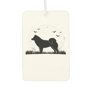 Hokkaido Dog � Halloween Moon Silhouette Classic T Car Air Freshener
