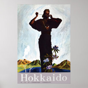 Hokkaido Japan Travel Poster Vintage Wall Art