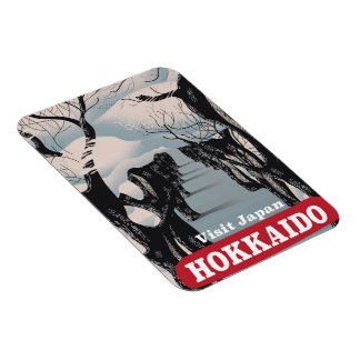 Hokkaido Japanese vintage style travel poster Magnet