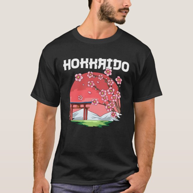 Hokkaido  Kyokujitsuki Sakura Japan T-Shirt (Front)