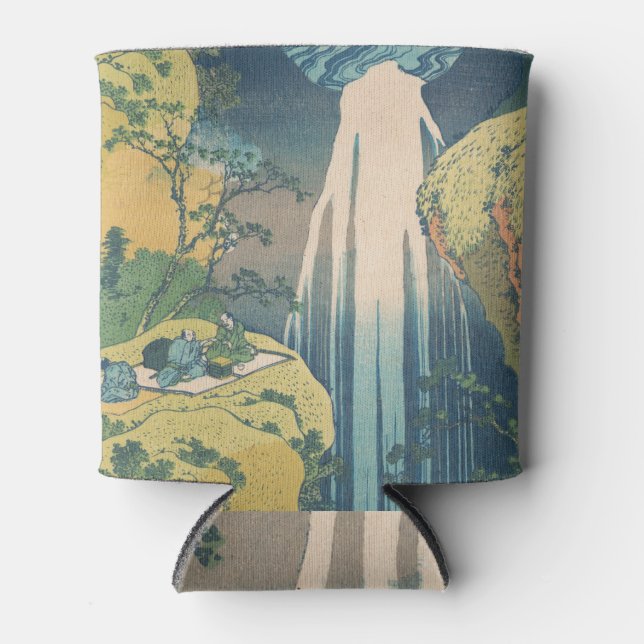Hokusai Amida Falls Japan Waterfall  Can Cooler (Front)