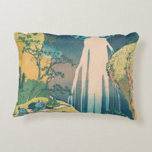 Hokusai Amida Falls Japan Waterfall  Decorative Cushion