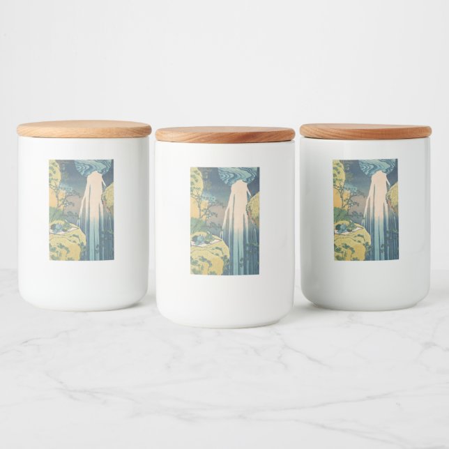 Hokusai Amida Falls Japan Waterfall  Food Label (Bottles)