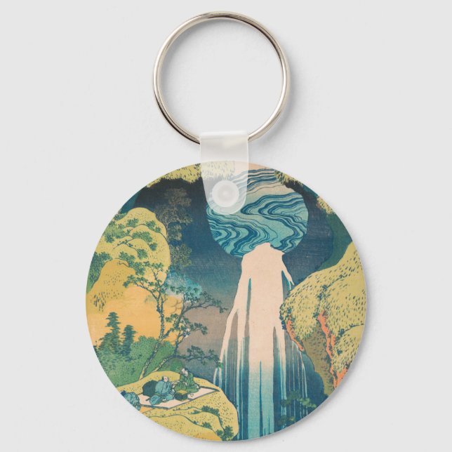Hokusai Amida Falls Japan Waterfall  Key Ring (Front)