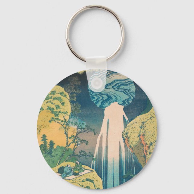 Hokusai Amida Falls Japan Waterfall  Key Ring (Front)