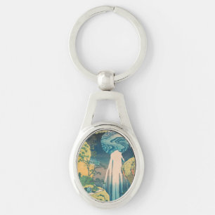 Hokusai Amida Falls Japan Waterfall  Key Ring