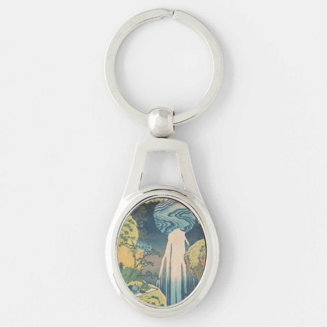 Hokusai Amida Falls Japan Waterfall  Key Ring (Front)