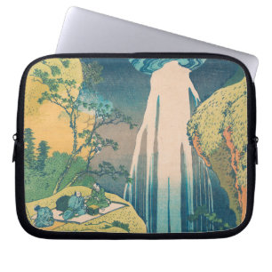 Hokusai Amida Falls Japan Waterfall Laptop Sleeve