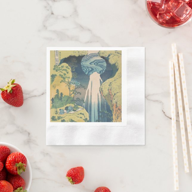 Hokusai Amida Falls Japan Waterfall  Napkin (Insitu)