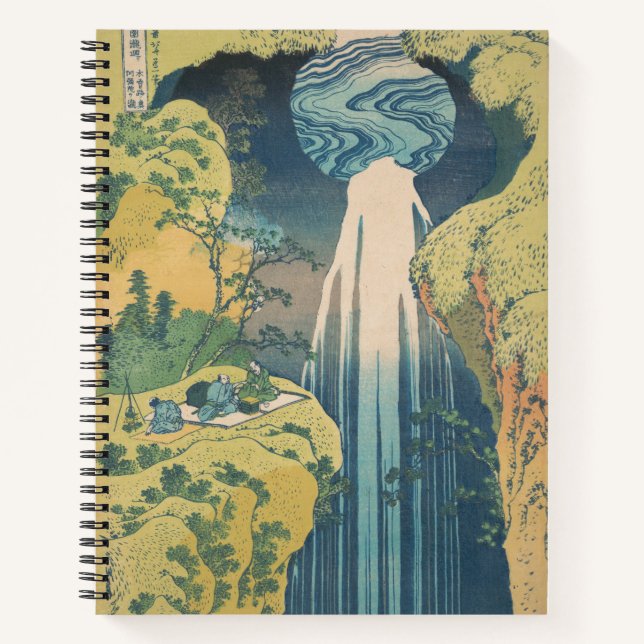 Hokusai Amida Falls Japan Waterfall  Notebook (Front)