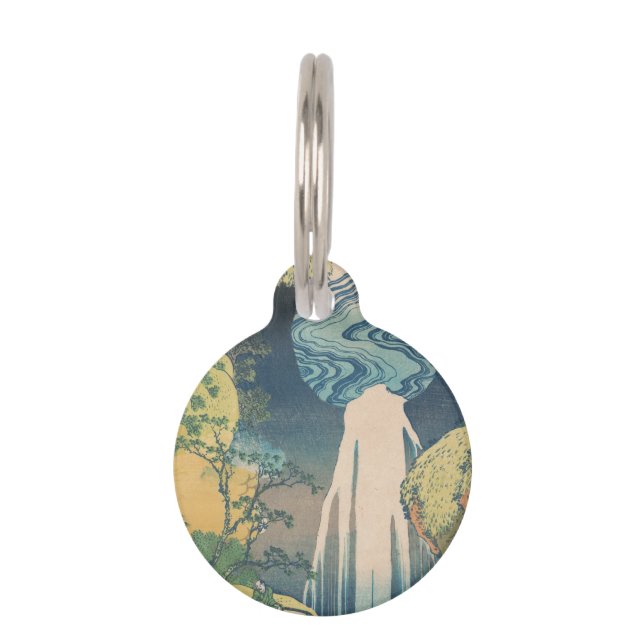 Hokusai Amida Falls Japan Waterfall  Pet Tag (Front)