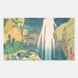 Hokusai Amida Falls Japan Waterfall Rectangular Sticker